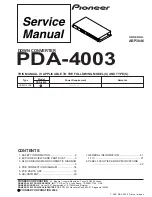 Предварительный просмотр 1 страницы Pioneer PDA-4003 Service Manual