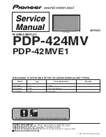 Pioneer PDP 424MV Service Manual предпросмотр