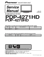 Предварительный просмотр 1 страницы Pioneer PDP-4270HD Service Manual