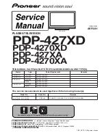 Preview for 1 page of Pioneer PDP-4270XA Service Manual
