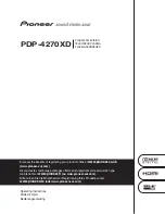 Предварительный просмотр 1 страницы Pioneer PDP-4270XD Operating Instructions Manual