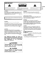 Preview for 3 page of Pioneer PDP-427XD Operating Instructions Manual