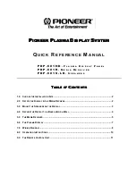 Предварительный просмотр 1 страницы Pioneer PDP-501HD Quick Reference Manual