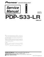 Pioneer PDP-S33-LR XIN/UC Service Manual preview