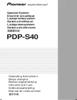 Pioneer PDP-S40 Operating Instructions Manual предпросмотр