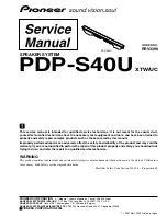 Предварительный просмотр 1 страницы Pioneer PDP-S40U XTW Service Manual