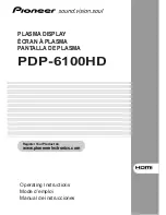 Pioneer PDP6100HD - 61" Plasma Panel Operating Instructions Manual предпросмотр