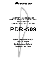 Предварительный просмотр 1 страницы Pioneer PDR-509 Operating Instructions Manual