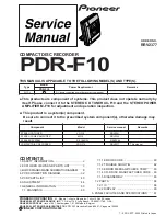 Preview for 1 page of Pioneer PDR-F10 Service Manual