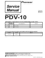 Pioneer PDV-10 Service Manual preview