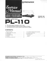 Preview for 2 page of Pioneer PL-110 Service Manual