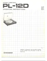Pioneer PL-12D Operating Instructions Manual preview