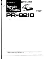 Предварительный просмотр 1 страницы Pioneer PR-8210 Supplemental Service Manual