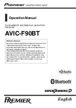 Pioneer Premier AVIC-F90BT Operation Manual preview