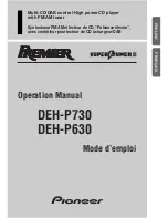 Pioneer Premier DEH-P630 Operation Manual preview