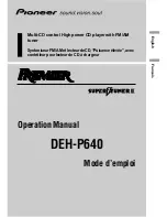 Preview for 1 page of Pioneer Premier DEH-P640 Operation Manual