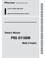 Pioneer Premier PRS-D1100M Owner'S Manual preview