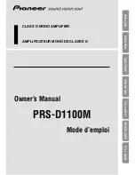 Pioneer Premier PRS-D1100M Owner'S Manual предпросмотр