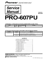 Pioneer PRO-607PU Service Manual предпросмотр