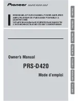 Preview for 1 page of Pioneer PRS-D420 Owner'S Manual