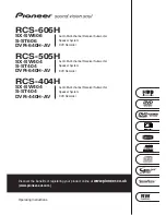 Предварительный просмотр 1 страницы Pioneer RCS-404H Operating Instructions Manual