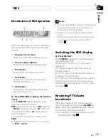 Preview for 11 page of Pioneer RDS DEH-P40MP Operation Manual