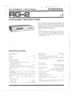 Preview for 1 page of Pioneer RG-2 Operating Instructions Manual