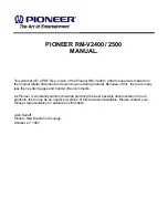 Preview for 2 page of Pioneer RM-V2400NA Technical Manual