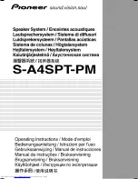 Pioneer S-A4SPT-PM Operating Instructions Manual preview