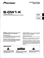 Preview for 1 page of Pioneer S-DW1-K Operating Instructions Manual