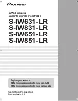 Preview for 1 page of Pioneer S-IW631-LR - In-Wall Left And Right Pivoting Soft Dome Tweeter Speaker Operating Instructions Manual