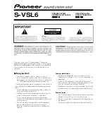 Pioneer S-VSL6 Operating Manual предпросмотр