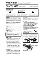 Preview for 1 page of Pioneer S-VSL6C Operating Instructions