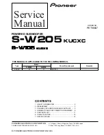 Pioneer S-W105 KUCXC Service Manual preview