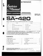 Предварительный просмотр 1 страницы Pioneer SA-420 Service Manual