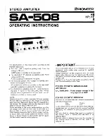 Preview for 1 page of Pioneer SA-508 Operating Instructions Manual