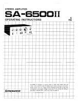 Preview for 1 page of Pioneer SA-6500II Operating Instructions Manual