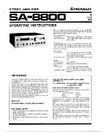 Pioneer SA-8800/HG Operating Instructions Manual preview