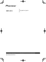 Предварительный просмотр 1 страницы Pioneer SBX-300 Operating Instructions Manual