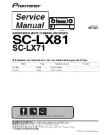 Предварительный просмотр 1 страницы Pioneer SC-LX71 Service Manual