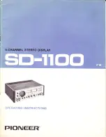 Pioneer SD-1100 Operating Instructions Manual preview