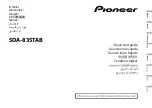 Предварительный просмотр 1 страницы Pioneer SDA-835TAB Quick Start Manual