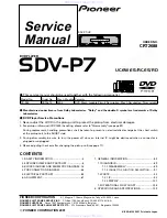 Pioneer Sdvp7 - Din Sized Dvd Player Service Manual preview