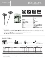 Pioneer SE-CLX40-K Specifications предпросмотр