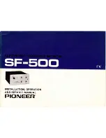 Pioneer SF-500 Installation, Operation And Service Manual preview