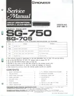 Pioneer SG-705 Service Manual preview