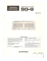 Pioneer SG-8WB Operating Instructions Manual preview