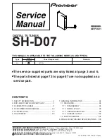 Preview for 1 page of Pioneer SH-D07 Service Manual