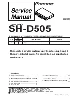 Preview for 1 page of Pioneer SH-D505 Service Manual