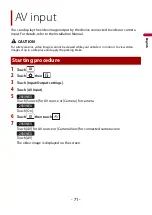 Preview for 71 page of Pioneer Siriusxm DMH-2600NEX Operation Manual